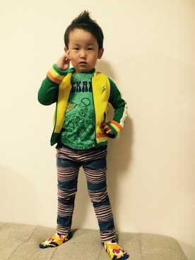 「BACK ALLEY（バックアレイ）のアイテム（ジャケット/アウター）」を使った、りくひろさん（キッズ・100cm）の秋コーディネート