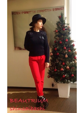 「ZARA（ザラ）のアイテム（スラックス）」を使った、hayashi asakoさん（レディース・155cm）の冬コーディネート