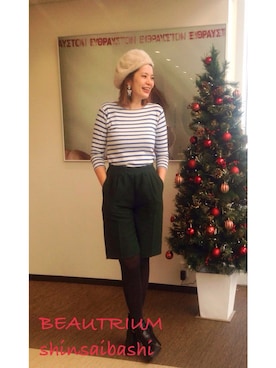 「アイテム（ハンチング/ベレー帽）」を使った、hayashi asakoさん（レディース・155cm・20代）の冬コーディネート