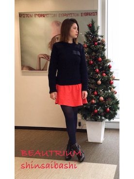 「アイテム（ブーツ、グリーン系）」を使った、hayashi asakoさん（レディース・155cm）の冬コーディネート