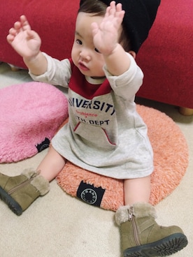 「kladskap（クレードスコープ）のアイテム（ワンピース/ドレス）」を使った、hinataさん（キッズ・80cm）の秋コーディネート