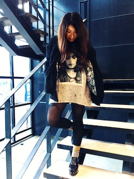 「HYSTERIC GLAMOUR（ヒステリックグラマー）のアイテム（ノーカラージャケット）」を使った、SUZUKIさん（レディース・150cm）の秋コーディネート