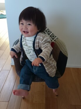 「キッスコーデ」｜「アイテム（その他アウター）」を使った、tsukasaさん（キッズ・80cm）の春コーディネート