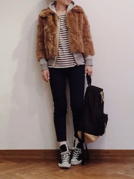 「holidayパンツスタイル」｜「アイテム（パンツ）」を使った、Nさん（レディース・159cm）の秋コーディネート