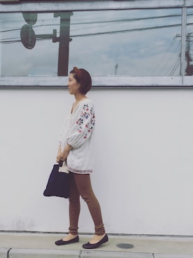 「アイテム（レギンス/スパッツ）」を使った、Nさん（レディース・159cm）の夏コーディネート