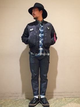 「FTC（エフティーシー）のアイテム（ジャケット/アウター）」を使った、RYOSUKE TAKAOさん（メンズ・170cm）の冬コーディネート