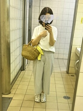 「ハイネックトップス」｜mizuho*さん（レディース・152cm）の夏コーディネート