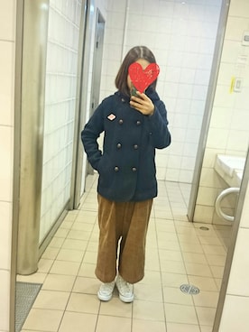 「ガウチョパンツ」｜「アイテム（ピーコート）」を使った、mizuho*さん（レディース・152cm）の冬コーディネート