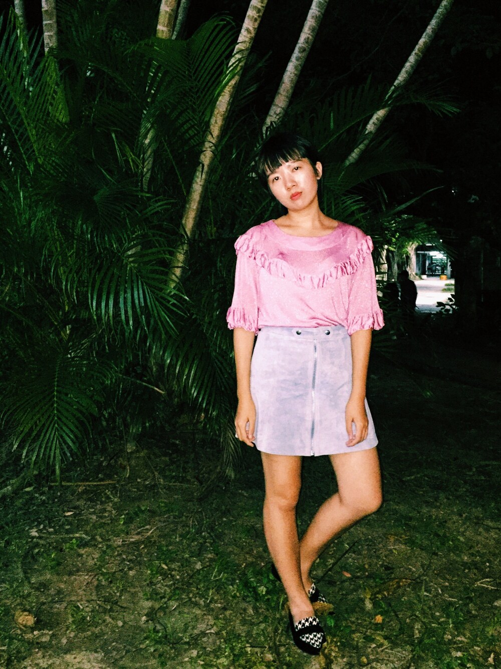 「STYLENANDAのアイテム（トップス、ピンク系）」を使った、林書宇さん（レディース・164cm）の秋コーディネートの1枚目の写真
