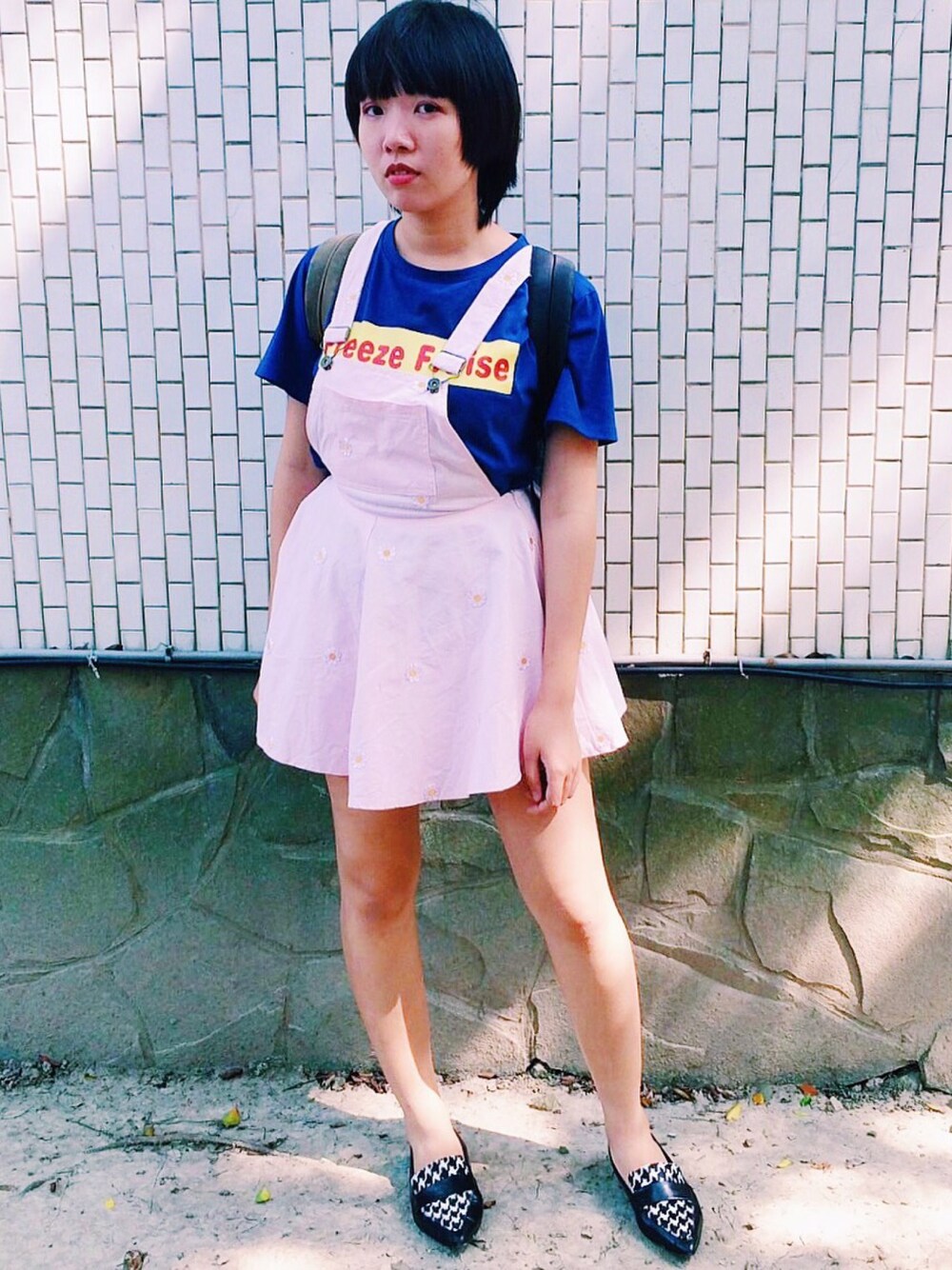 「NINE WESTのアイテム（シューズ、ブラック系）」を使った、林書宇さん（レディース・164cm）の秋コーディネートの1枚目の写真