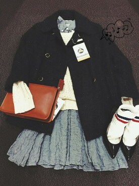 「ラインソックス」｜いしーさん（レディース・156cm）の冬コーディネート