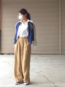 「ohotoro」｜「アイテム（ブルゾン）」を使った、SUNさん（レディース・164cm）の春コーディネート