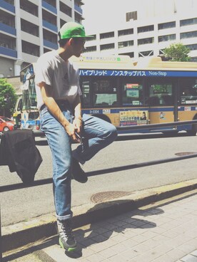 「横浜」｜「アイテム（その他アウター）」を使った、Shuhei Yoshidaさん（メンズ・172cm）の夏コーディネート