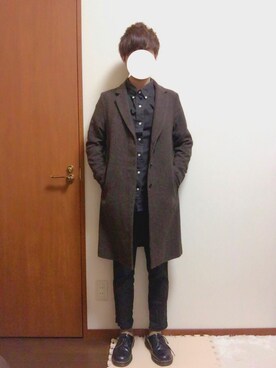 「Ralph Lauren」｜「アイテム（チェスターコート）」を使った、Kazuさん（メンズ・170cm）の秋コーディネート
