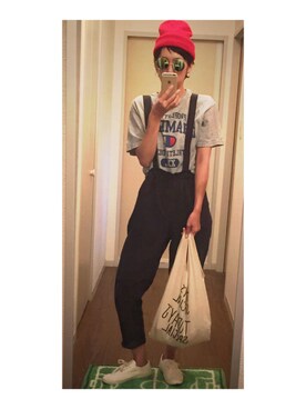 「31 Sons de mode（トランテアン　ソン　ドゥ　モード）のアイテム（オールインワン・サロペット）」を使った、yukinoさん（レディース・164cm）の夏コーディネート