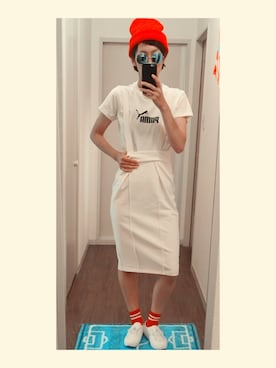 「白スカート」｜「アイテム（サロペット/オーバーオール）」を使った、yukinoさん（レディース・164cm）の夏コーディネート
