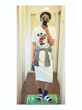 「腰巻きスタイル」｜「アイテム（サロペット/オーバーオール）」を使った、yukinoさん（レディース・164cm）の夏コーディネート