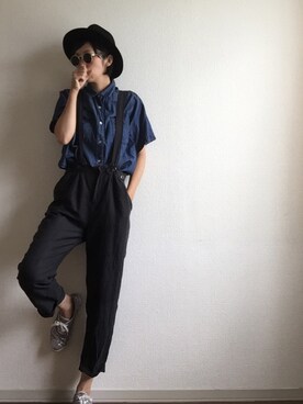 「31 Sons de mode（トランテアン　ソン　ドゥ　モード）のアイテム（オールインワン・サロペット）」を使った、yukinoさん（レディース・164cm）の夏コーディネート