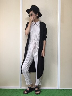 「アイテム（つなぎ/オールインワン、ベージュ系）」を使った、yukinoさん（レディース・164cm）の夏コーディネート