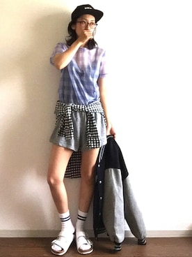 「オーガンジー」｜「アイテム（スタジャン）」を使った、yukinoさん（レディース・164cm）の春コーディネート