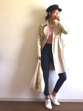 「マリン」｜「アイテム（トレンチコート）」を使った、yukinoさん（レディース・164cm）の春コーディネート