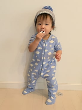 「ELLE（エル）のアイテム（帽子）」を使った、ケイティさん（キッズ・70cm）の秋コーディネート