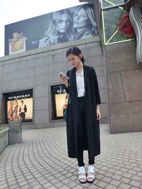 「MONKI（モンキ）のアイテム（ピーコート）」を使った、Kikiさん（レディース・156cm）の秋コーディネート
