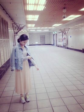 「STYLENANDA（スタイルナンダ）のアイテム（デニムジャケット）」を使った、Kikiさん（レディース・156cm）の秋コーディネート
