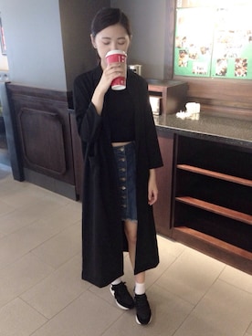 「MONKI（モンキ）のアイテム（ピーコート）」を使った、Kikiさん（レディース・156cm）の秋コーディネート