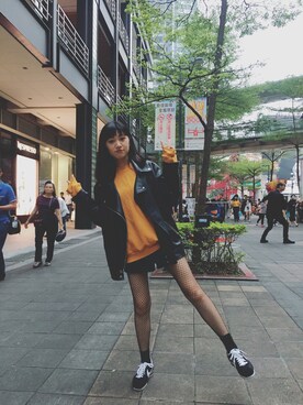 「mixxmixのアイテム（ムートンコート）」を使った、Kikiさん（レディース・156cm）の秋コーディネート