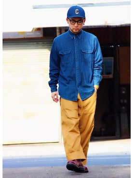 「Alpha Industries（アルファインダストリーズ）のアイテム（モカシン/デッキシューズ）」を使った、TOCHIOさん（メンズ・170cm）の冬コーディネート