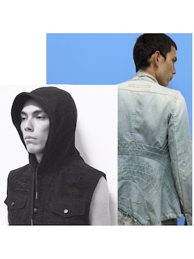 「DRKSHDW by RICK OWENS（ダークシャドウ バイ リックオウエンス）のアイテム（デニムジャケット）」を使った、9th Sense Studiosさん（メンズ・180cm）の春コーディネート