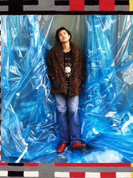 「red」｜「アイテム（その他アウター）」を使った、9th Sense Studiosさん（メンズ・175cm）の春コーディネート