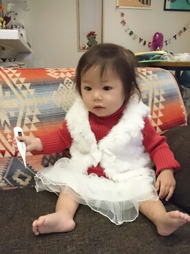 「フユコーデ」｜「アイテム（その他アウター）」を使った、aiyuiさん（キッズ・70cm）の秋コーディネート