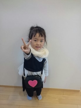 「petit main（プティマイン）のアイテム（キャミソール）」を使った、aiyuiさん（キッズ・90cm）の秋コーディネート