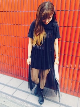「シースルー」｜「アイテム（レインシューズ）」を使った、IGARAMUさん（レディース・162cm）の夏コーディネート