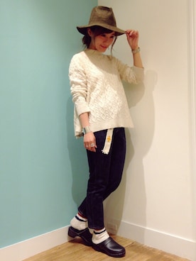 「Ray BEAMS（レイビームス）のアイテム（ハット）」を使った、IGARAMUさん（レディース・162cm）の秋コーディネート