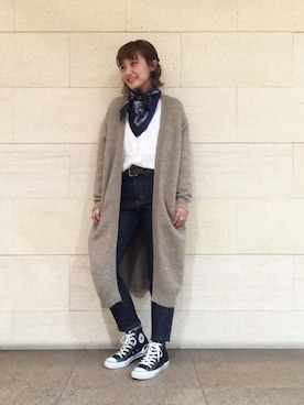 「ロングカーディガン」｜IGARAMUさん（レディース・162cm）の冬コーディネート
