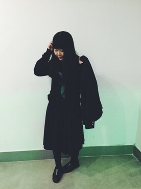 「HARUTA（ハルタ）のアイテム（アクセサリー）」を使った、霹靂ちゃんさん（レディース・160cm）の冬コーディネート