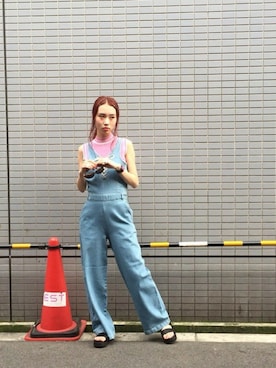「jouetie（ジュエティ）のアイテム（つなぎ/オールインワン）」を使った、jouetieさん（レディース・163cm）の夏コーディネート