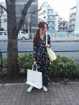 「jouetie（ジュエティ）のアイテム（つなぎ/オールインワン）」を使った、jouetieさん（レディース・163cm）の冬コーディネート