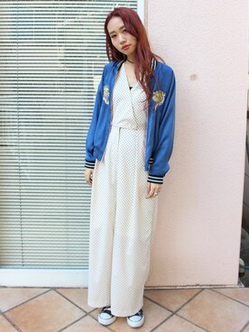 「jouetie（ジュエティ）のアイテム（つなぎ/オールインワン）」を使った、jouetieさん（レディース・163cm）の春コーディネート