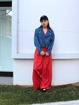 「jouetie（ジュエティ）のアイテム（つなぎ/オールインワン）」を使った、jouetieさん（レディース・153cm）の春コーディネート