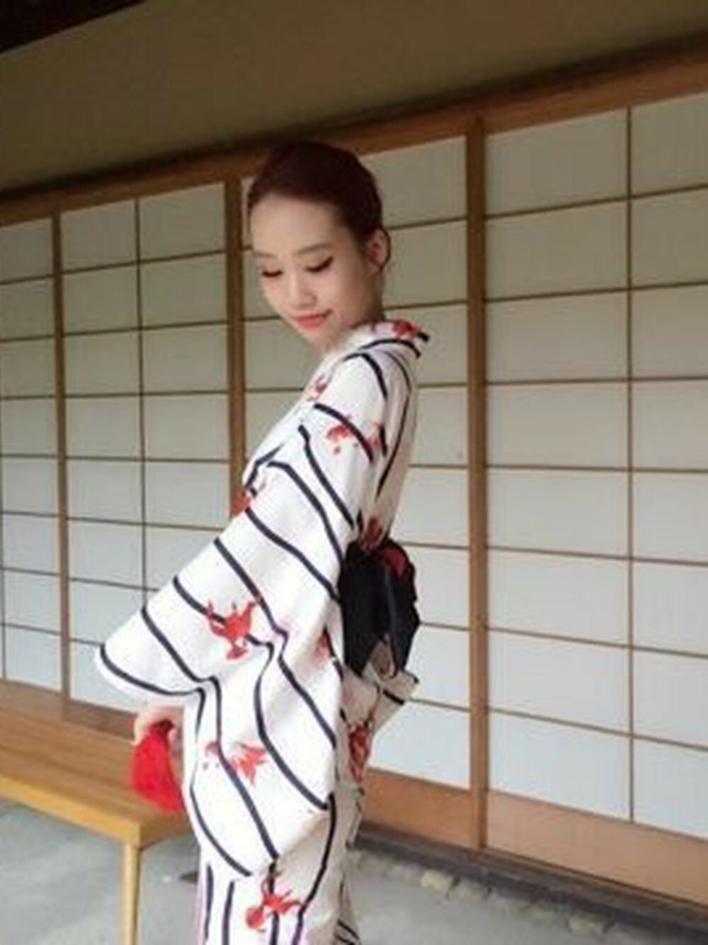 「夏、浴衣、jouetie、夏コーデ、浴衣女子」｜「jouetieの立涌金魚（浴衣、ブルー系）」を使った、jouetieさん（レディース・163cm）の夏コーディネートの1枚目の写真