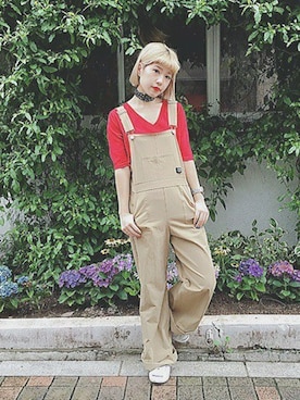 「jouetie（ジュエティ）のアイテム（オールインワン・サロペット）」を使った、jouetieさん（レディース・155cm）の夏コーディネート