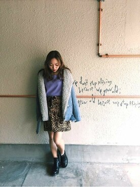 「jouetie（ジュエティ）のアイテム（ライダースジャケット）」を使った、jouetieさん（レディース・154cm）の冬コーディネート
