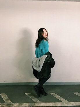 「グランジ」｜「アイテム（MA-1）」を使った、jouetieさん（レディース・154cm）の冬コーディネート