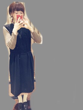 「アイテム（その他トップス、ブラウン系）」を使った、りさん（レディース・160cm）の冬コーディネート