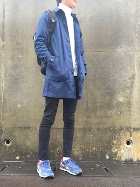 「アイテム（ステンカラーコート）」を使った、S H I G Aさん（メンズ・173cm・10代）の秋コーディネート