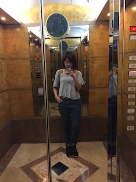 「GAP（ギャップ）のアイテム（バックパック/リュック）」を使った、니콜さん（レディース・166cm）の夏コーディネート